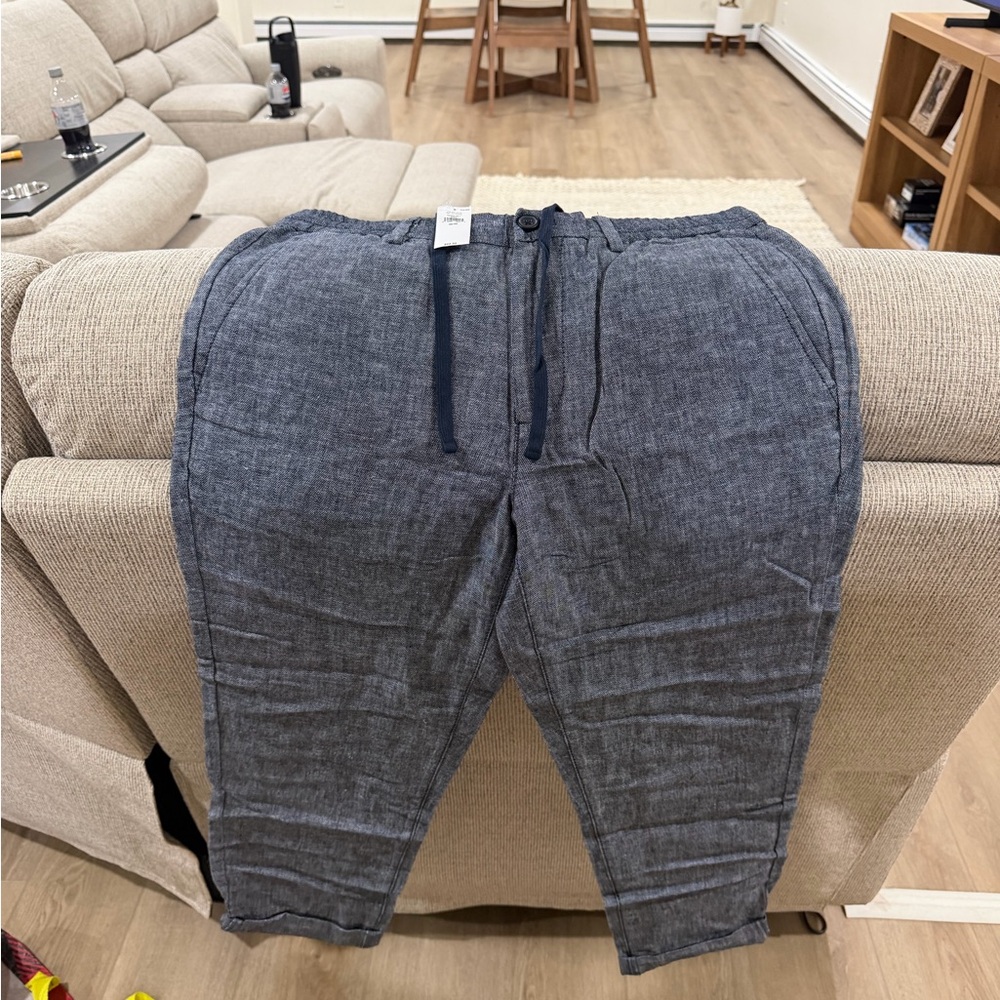 NWT Men’s BR Linen-Blend Mason Athletic-Tapered Fit Pants - Picture 6 of 9